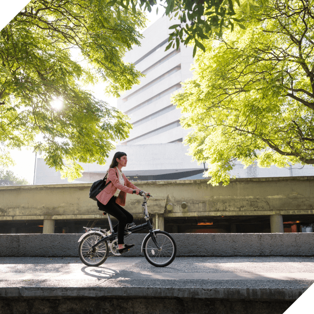 Highlight savings woman riding bike v1